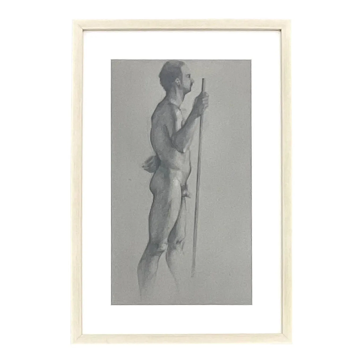 Vintage Boho Original Drawing of Nude Male — additional photo 1