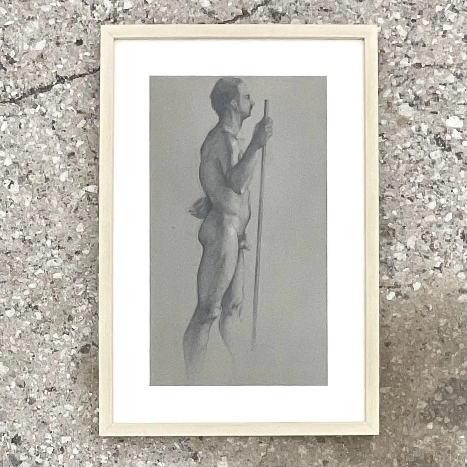 Vintage Boho Original Drawing of Nude Male — additional photo 6