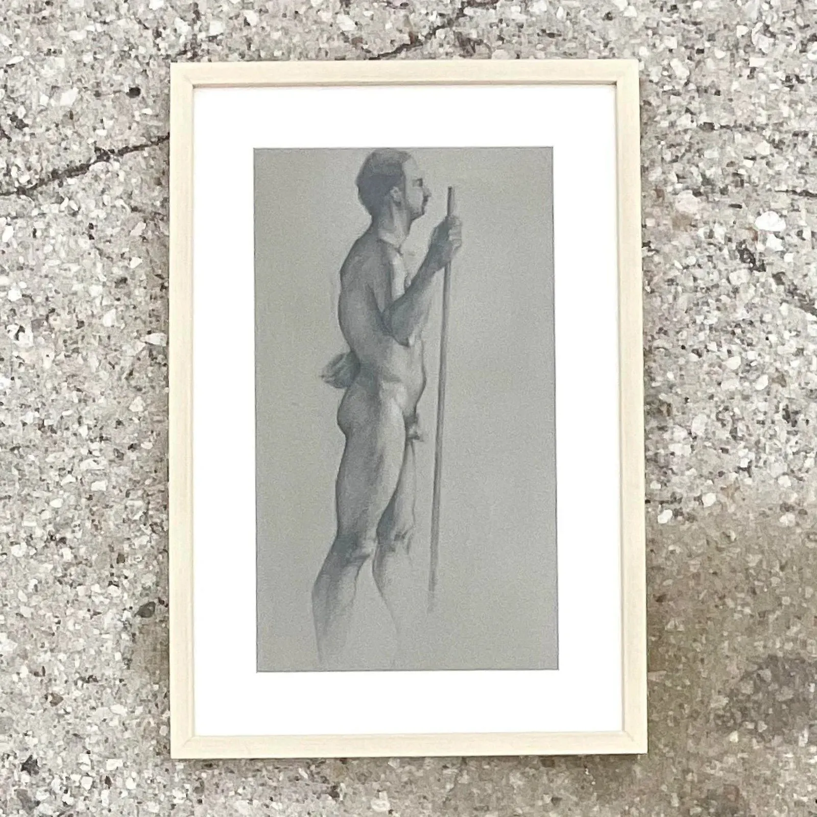 Vintage Boho Original Drawing of Nude Male — additional photo 7