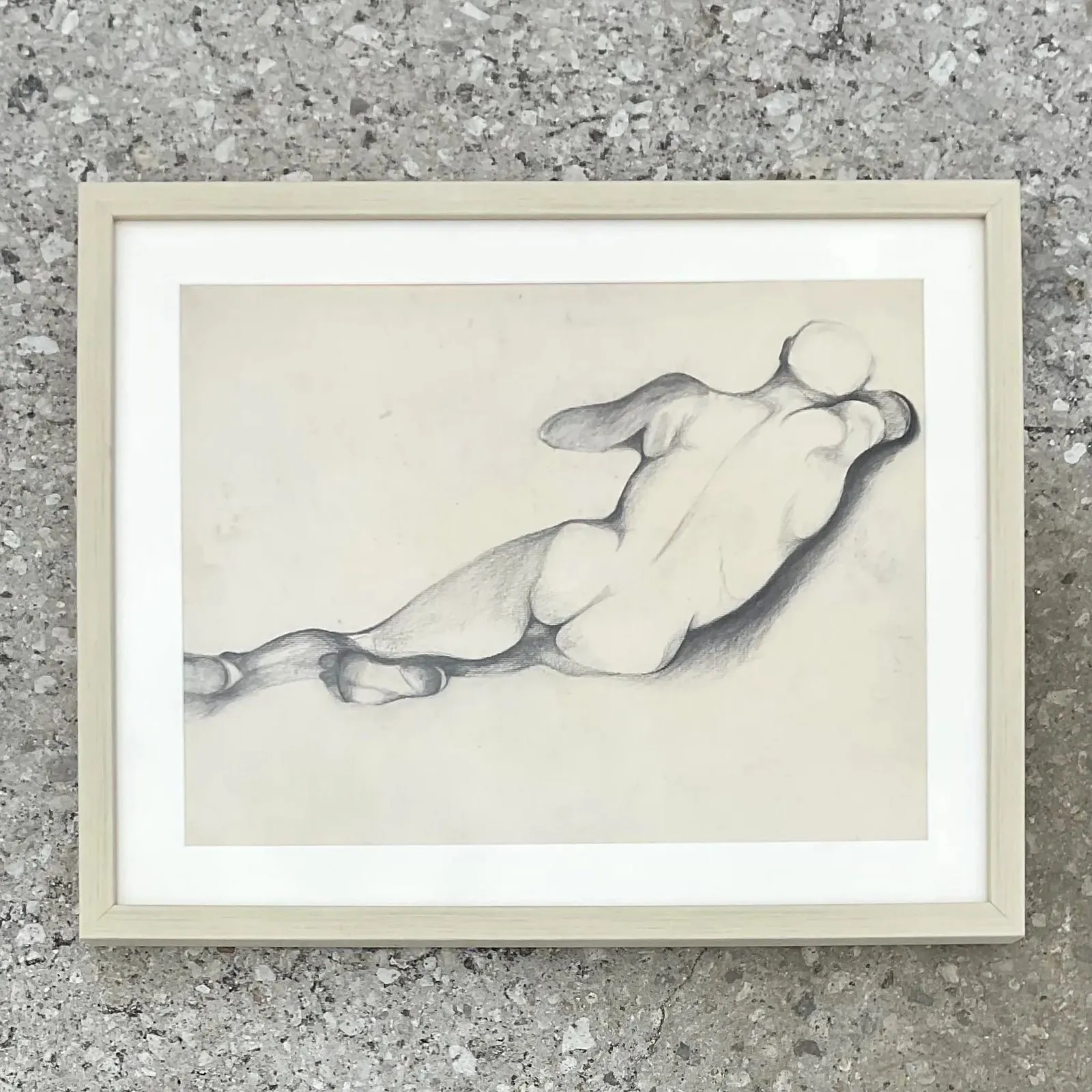 Vintage Boho 1930s Pencil Sketch of Man — additional photo 6