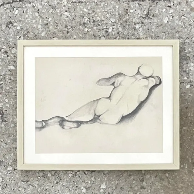 Vintage Boho 1930s Pencil Sketch of Man — additional photo 8