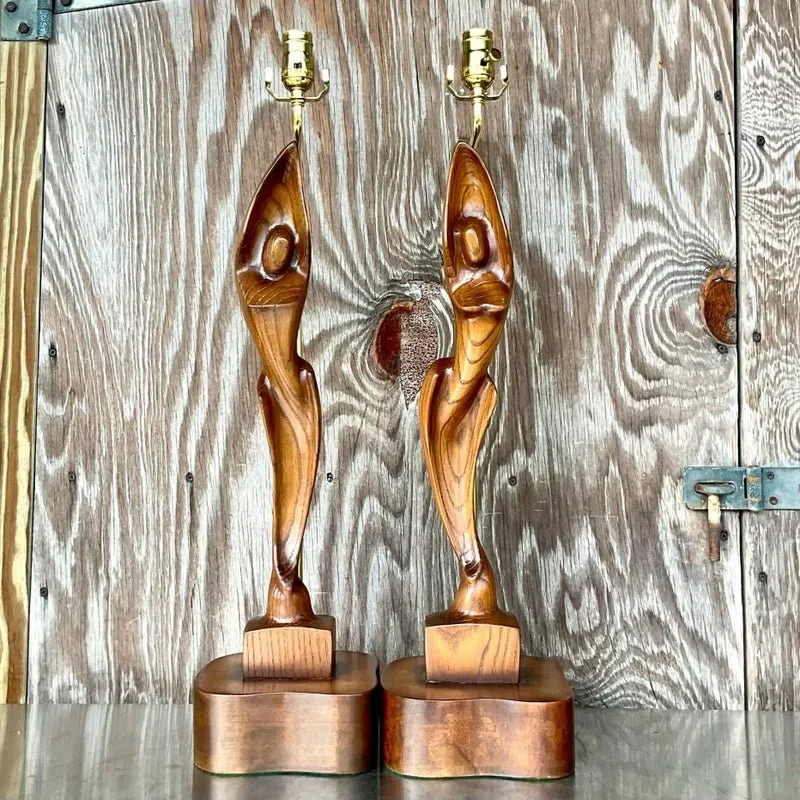 Vintage Boho Sculptural Figure Lamps by Yasha Heifetz - a Pair — additional photo 3