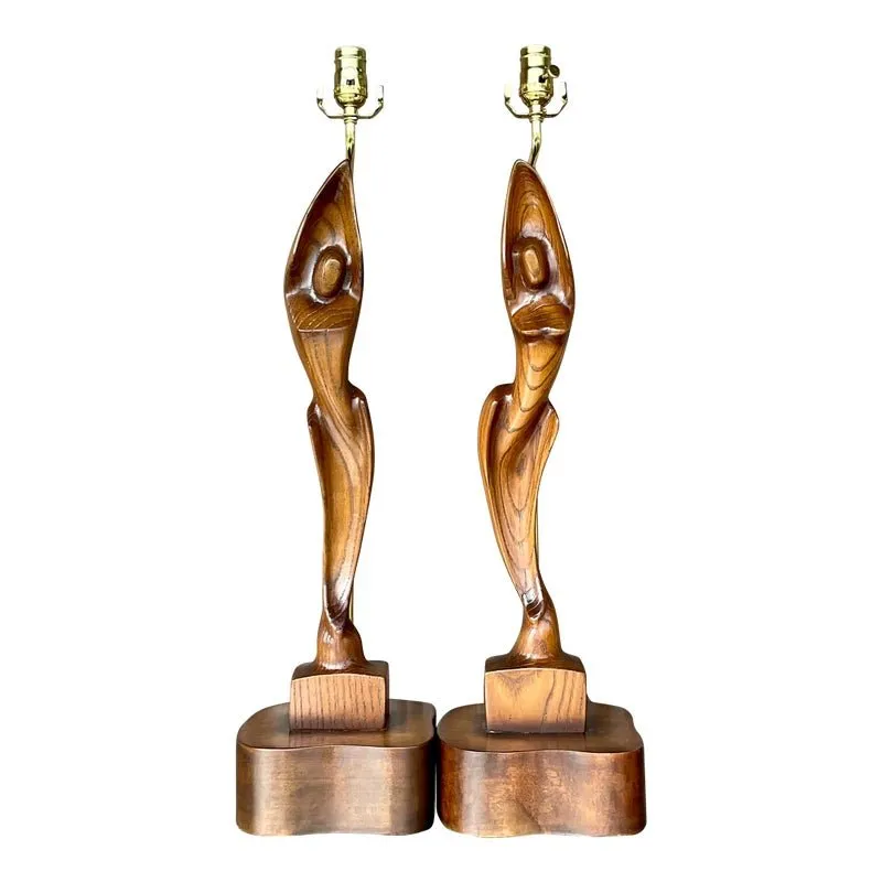 Vintage Boho Sculptural Figure Lamps by Yasha Heifetz - a Pair — additional photo 1