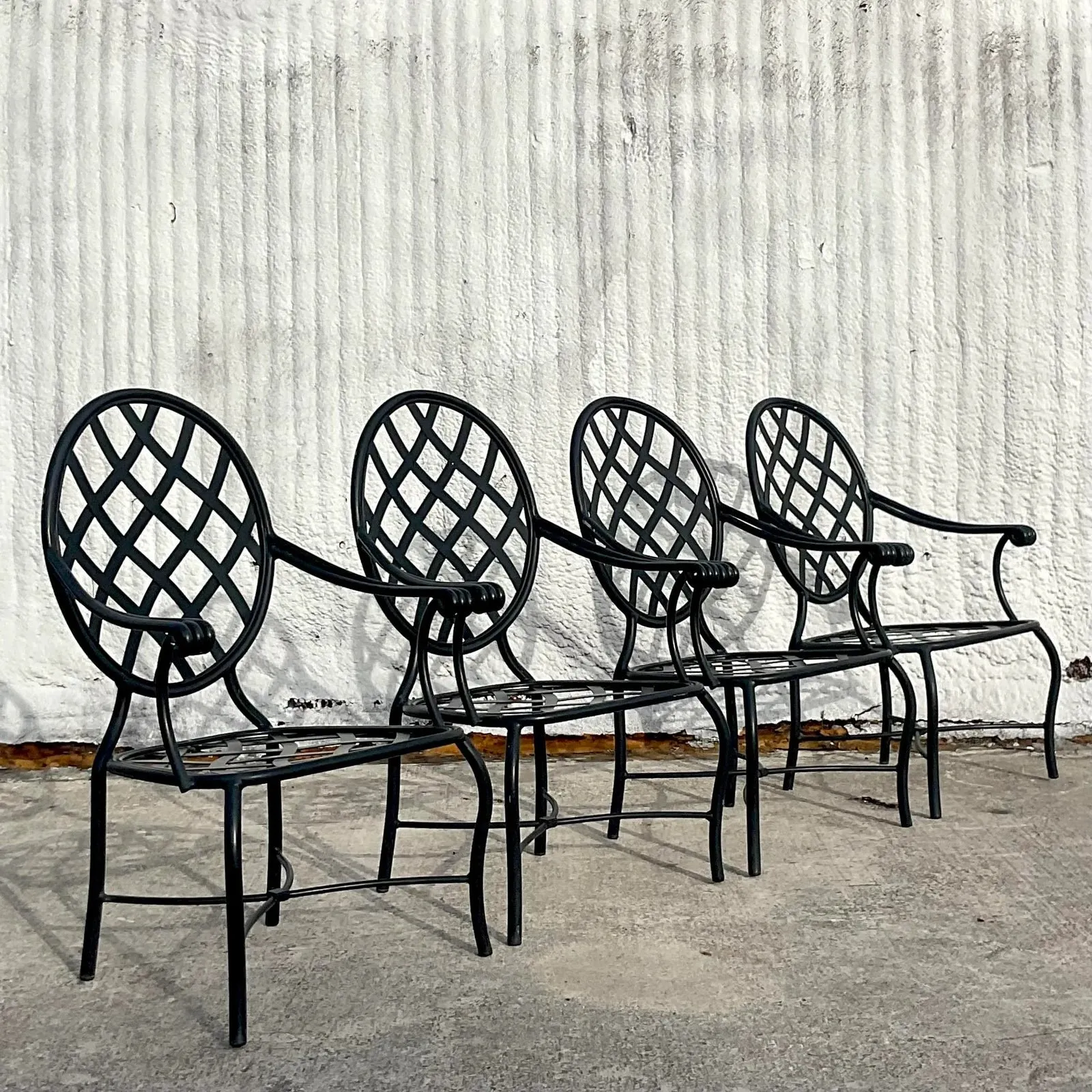 Vintage Coastal Brown Jordan “Grenada” Aluminum Dining Chairs - Set of 4 — additional photo 5