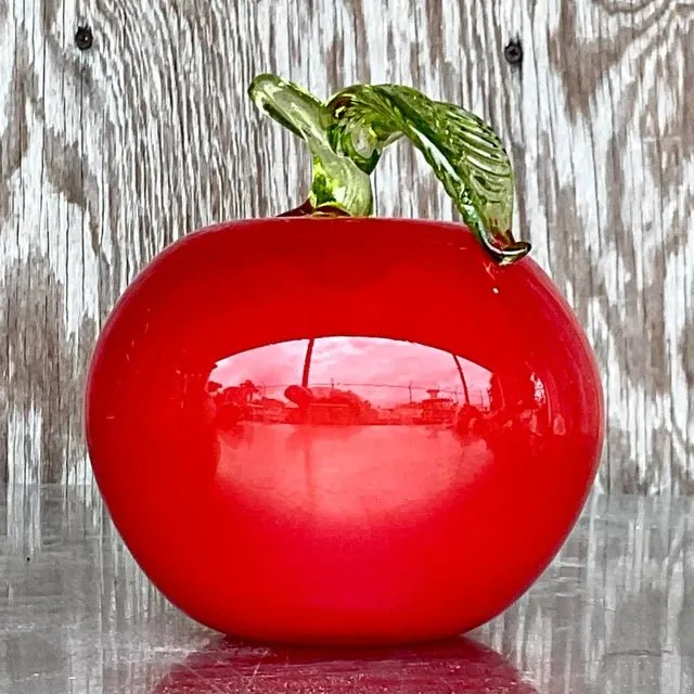 Vintage Postmodern Art Glass Apple — additional photo 4