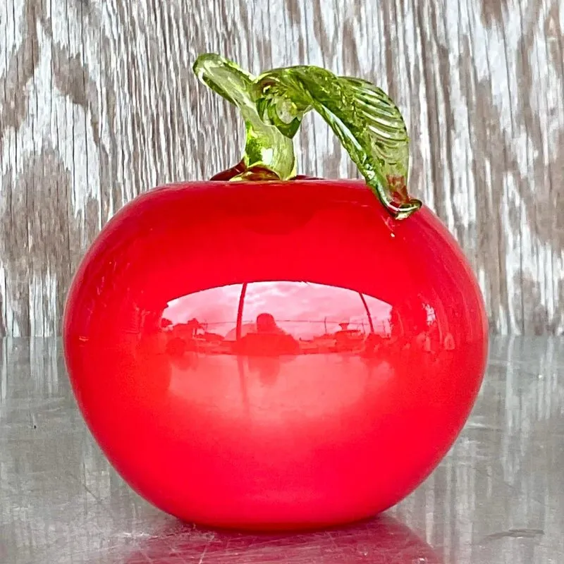 Vintage Postmodern Art Glass Apple — additional photo 5