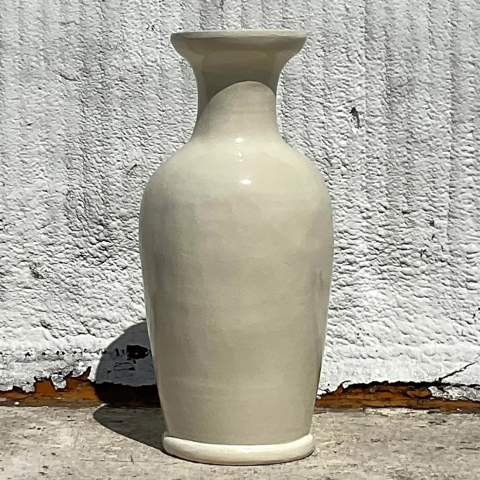 Vintage Boho Crackle Glaze Ceramic Floor Vase — additional photo 5