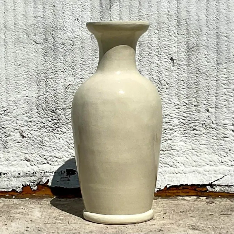 Vintage Boho Crackle Glaze Ceramic Floor Vase — additional photo 6