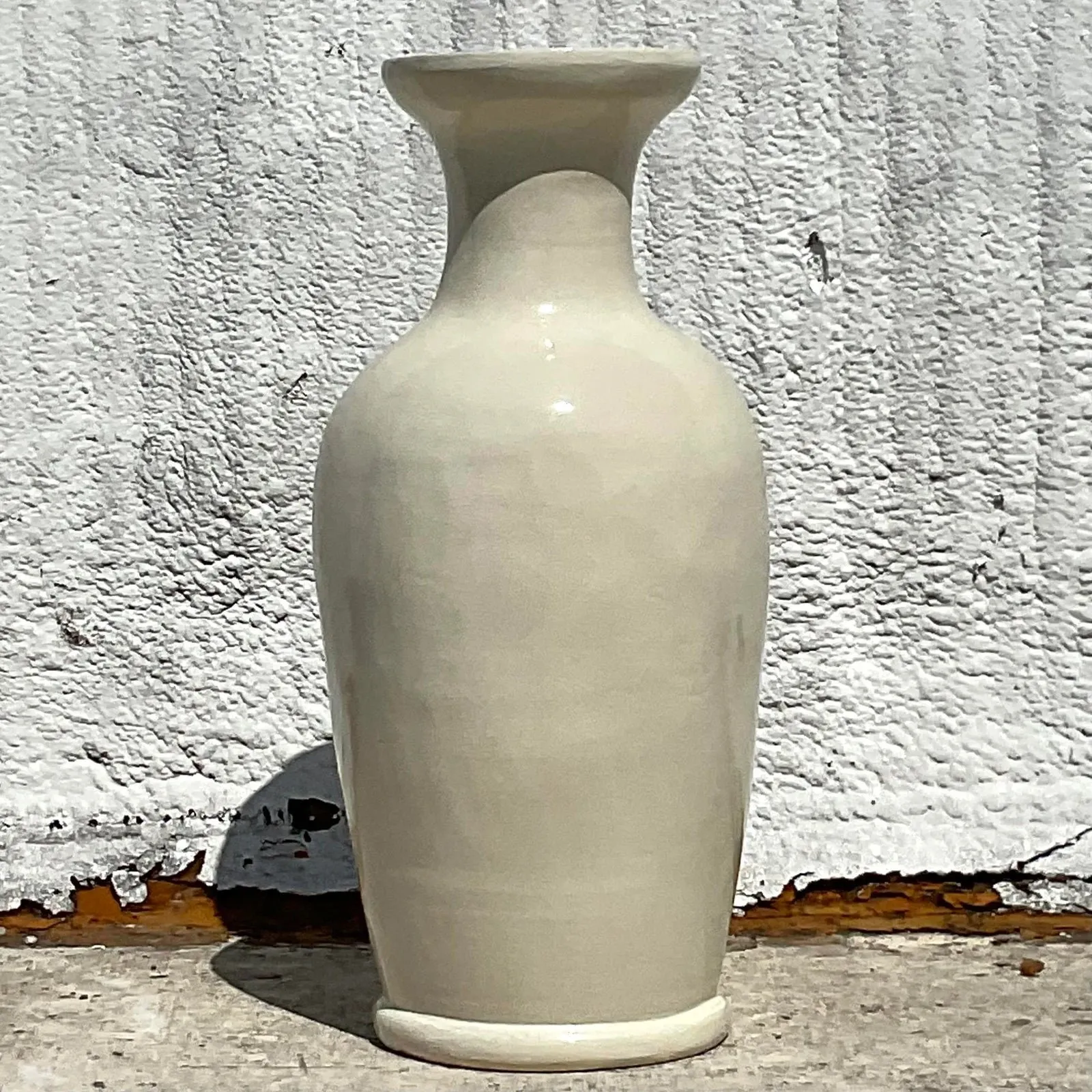 Vintage Boho Crackle Glaze Ceramic Floor Vase — additional photo 7