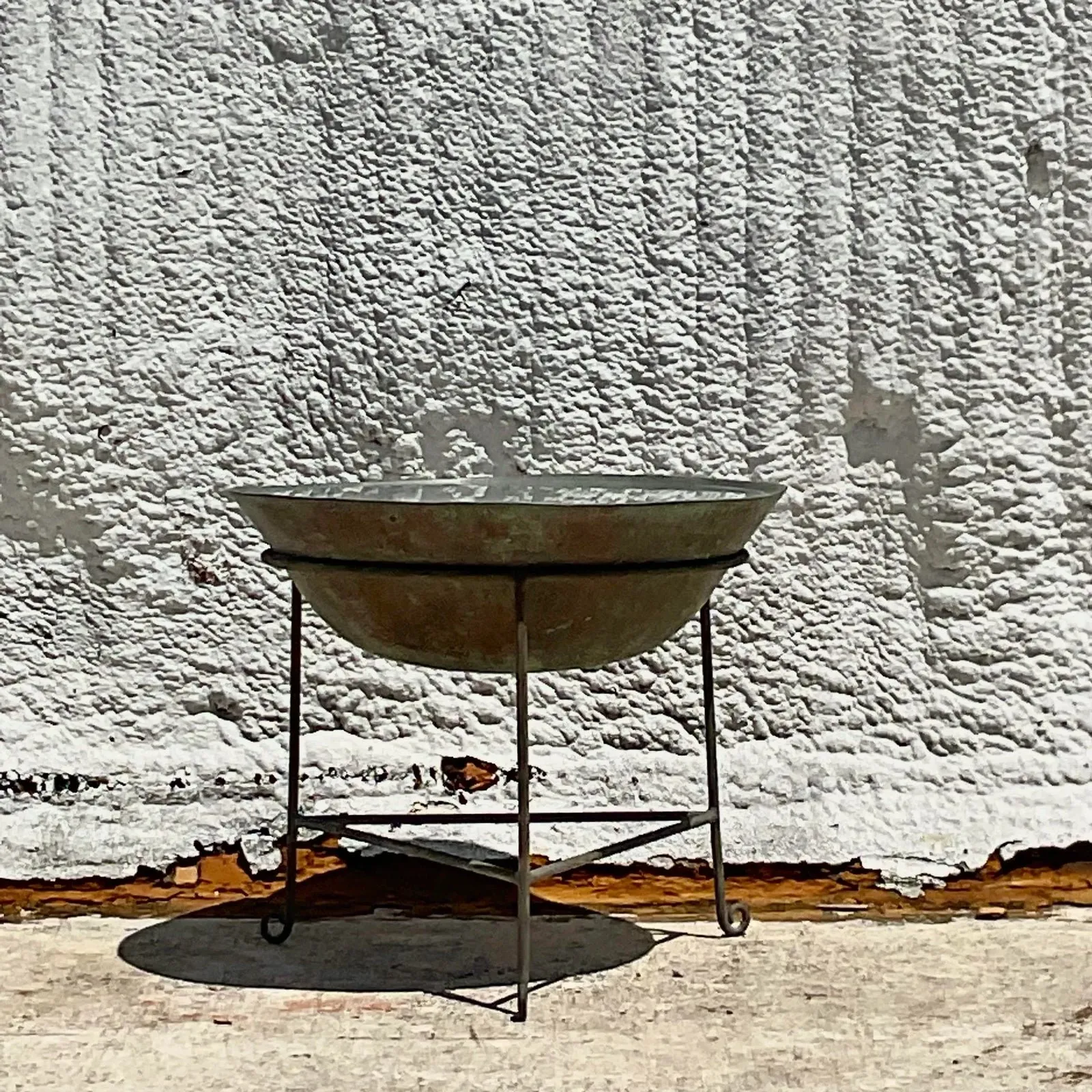 Vintage Boho Patinated Collectors Drum Table — additional photo 7