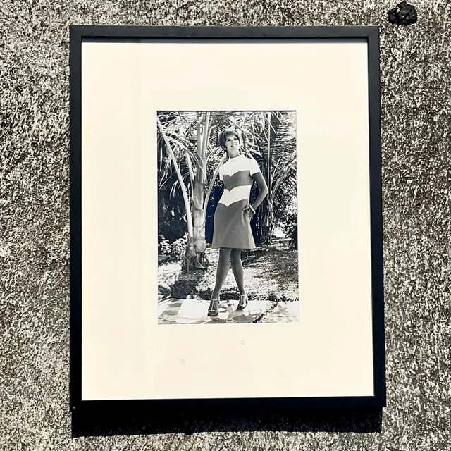 Vintage Boho Black and White 70s Fashion Photograph — additional photo 2