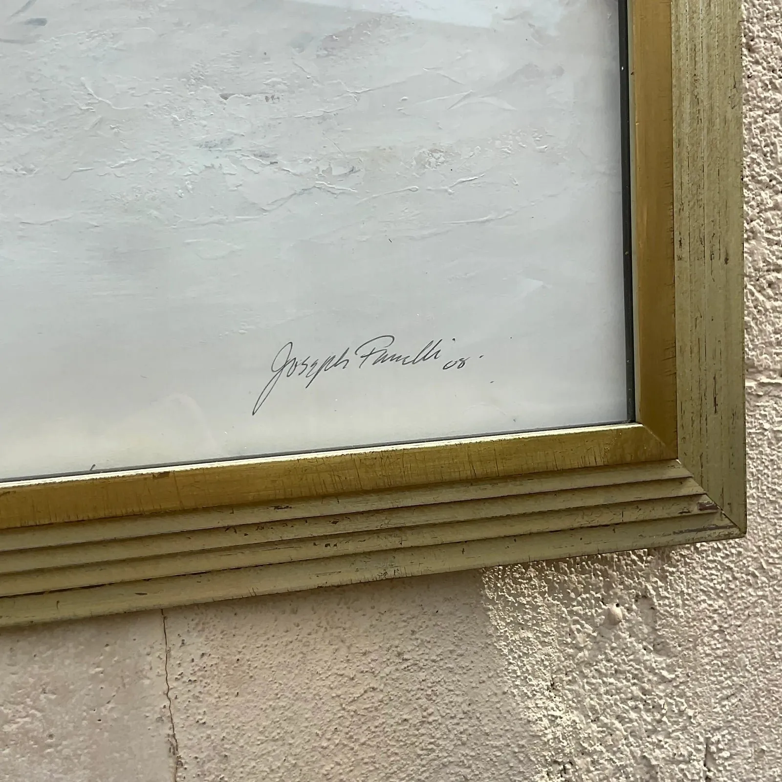 Vintage Regency Signed Interiors Painting on Paper — additional photo 7