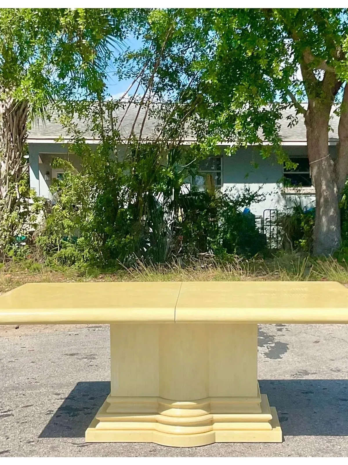 Late 20th Century Vintage Regency Tessellated Bone Dining Table — additional photo 1