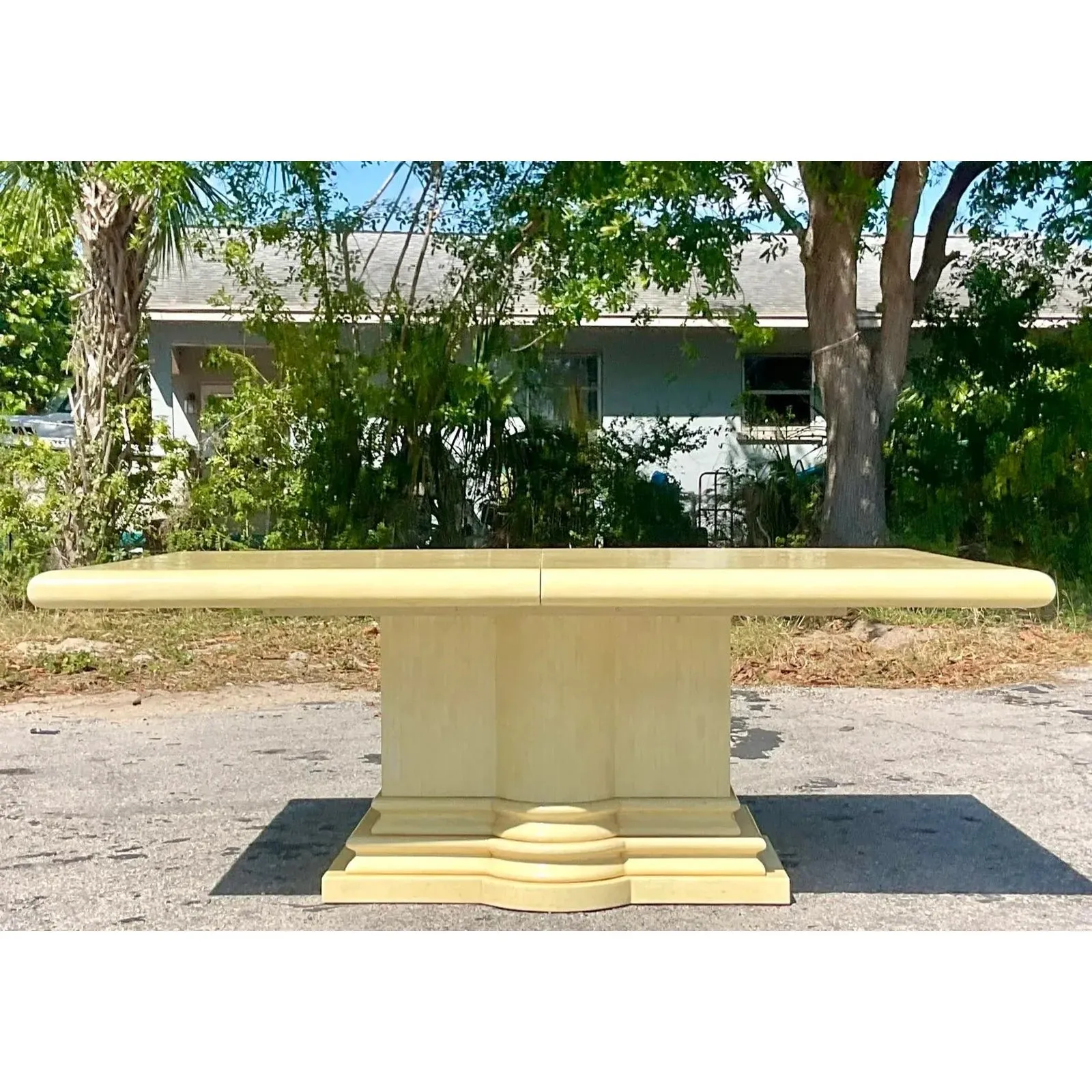 Late 20th Century Vintage Regency Tessellated Bone Dining Table — additional photo 7