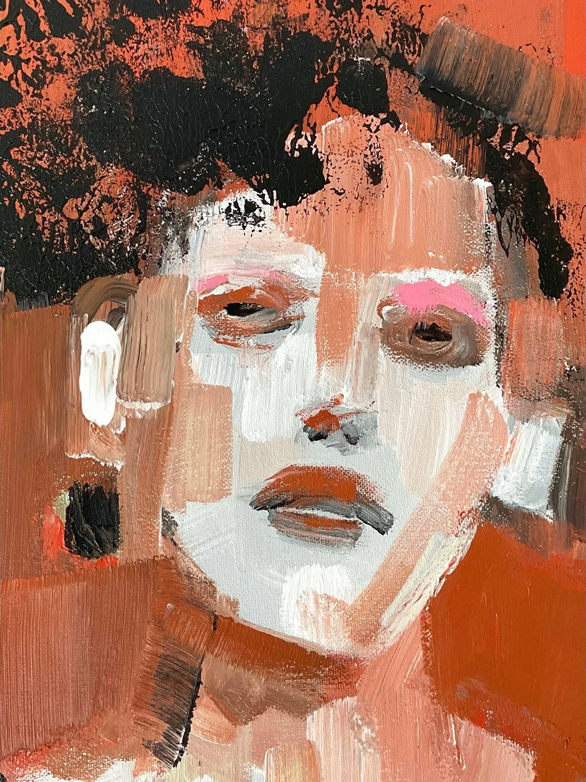 Vintage Original Abstract Expressionist Portrait — additional photo 1