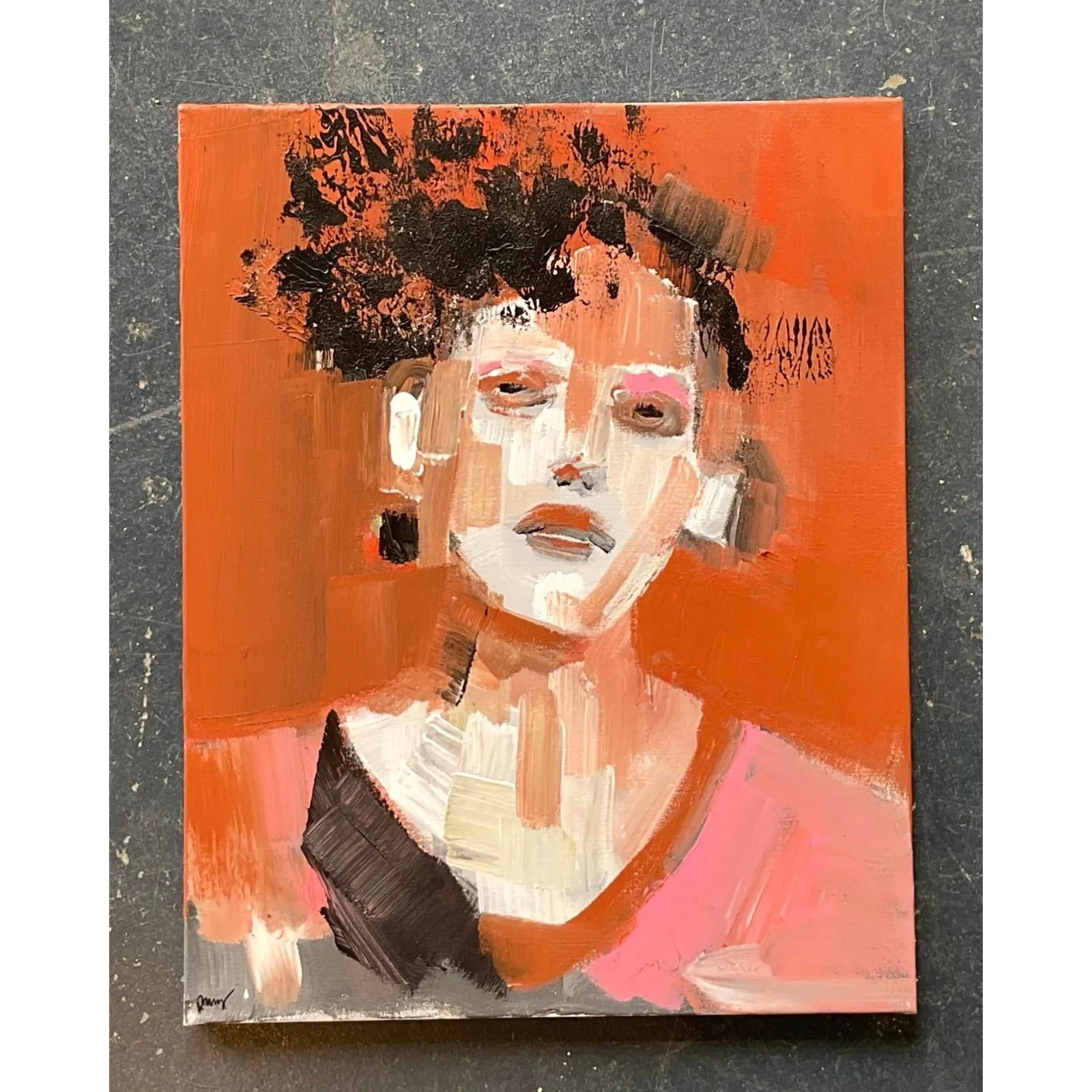 Vintage Original Abstract Expressionist Portrait — additional photo 3