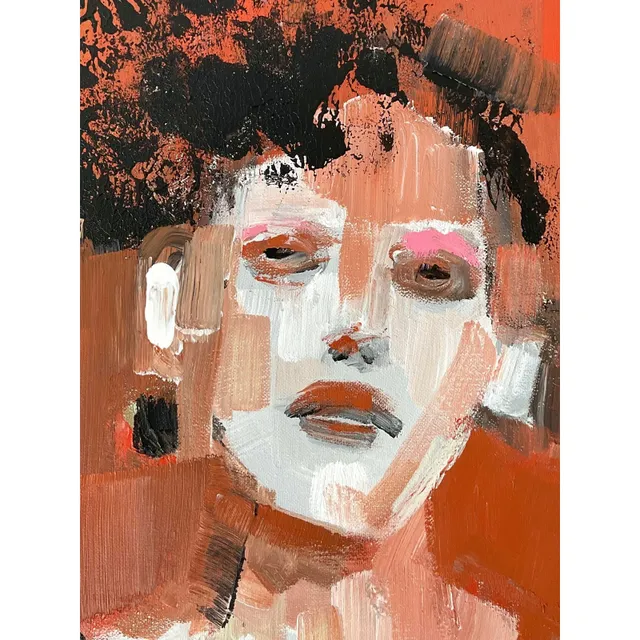 Vintage Original Abstract Expressionist Portrait — additional photo 4