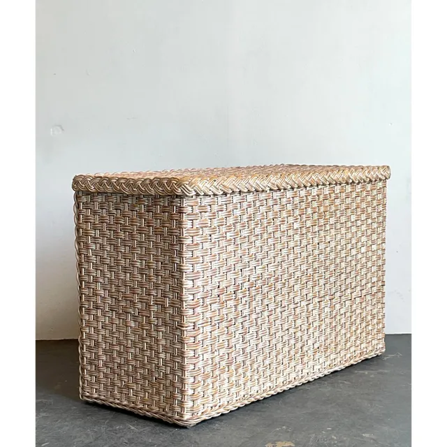 Vintage Braided Washed Rattan Dresser — additional photo 3