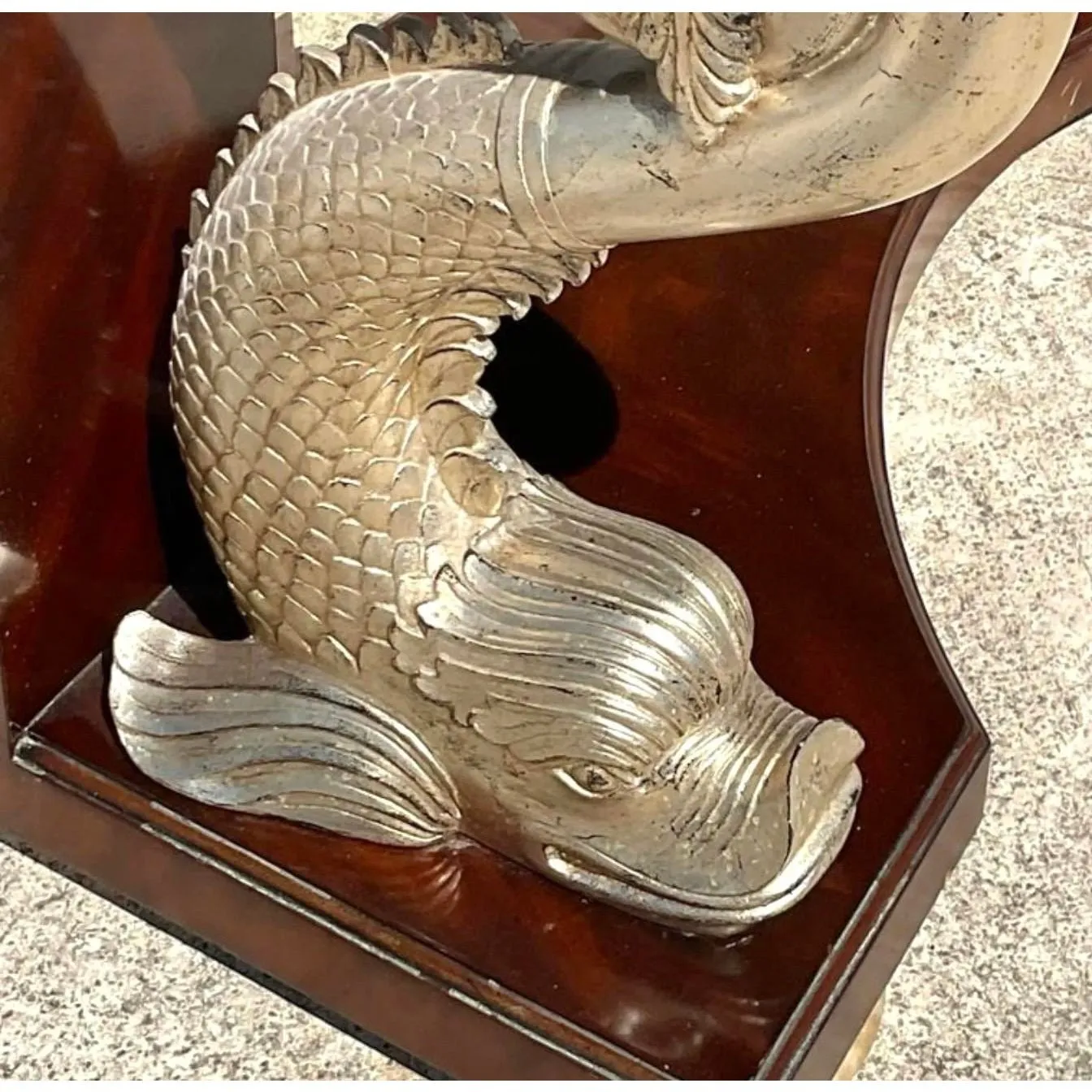 Vintage Maitland Smith Silver Koi Console Table — additional photo 4