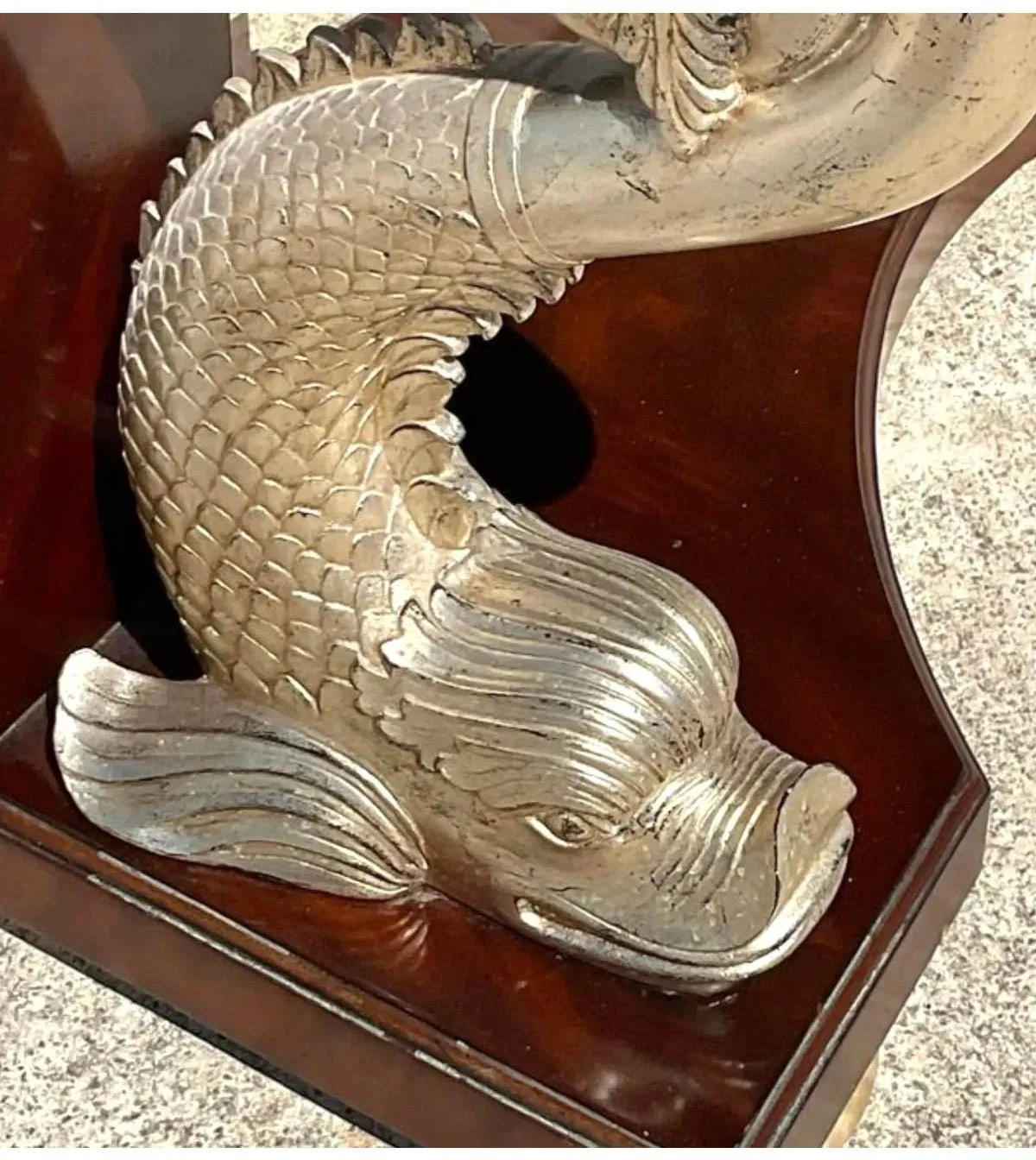 Vintage Maitland Smith Silver Koi Console Table — additional photo 4