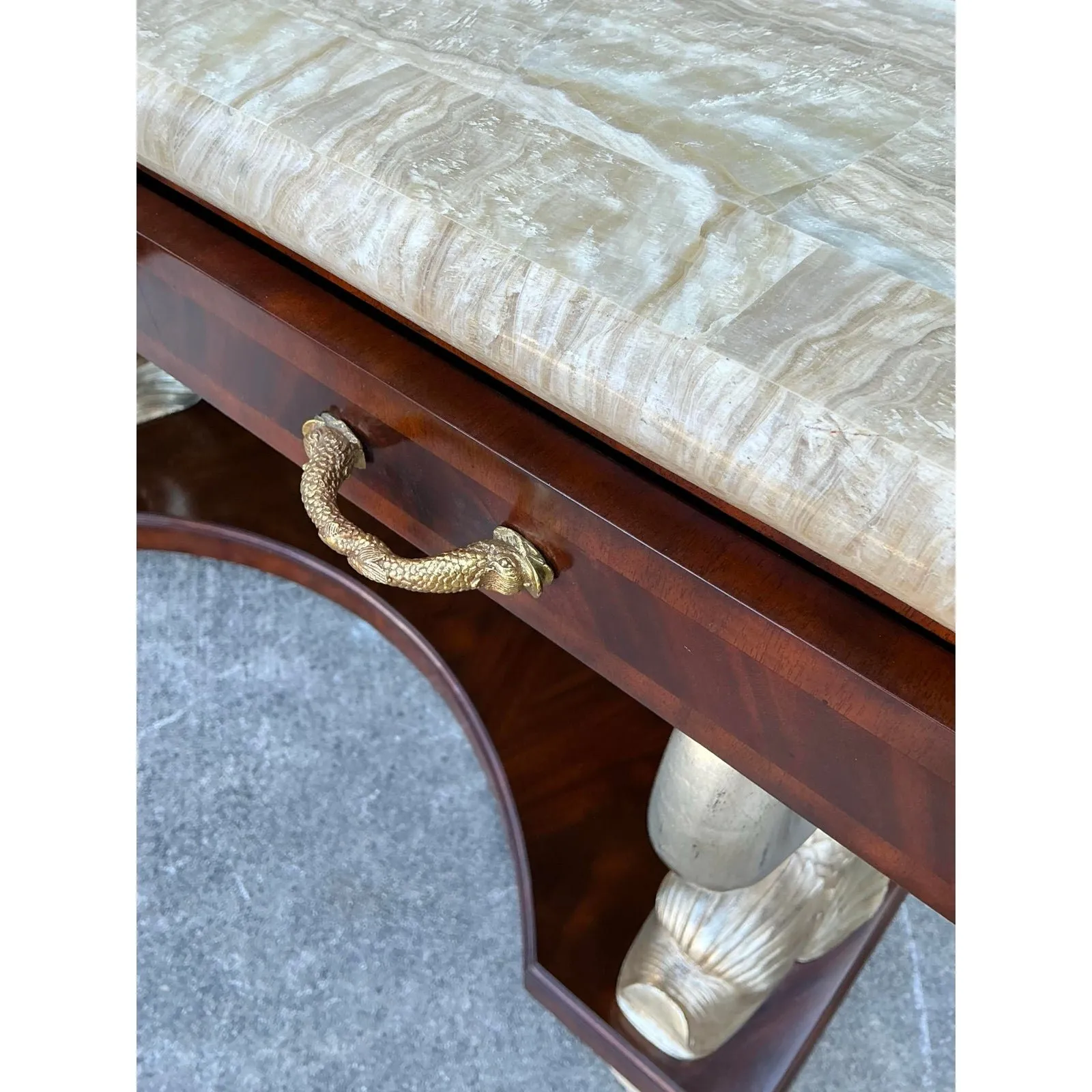 Vintage Maitland Smith Silver Koi Console Table — additional photo 5