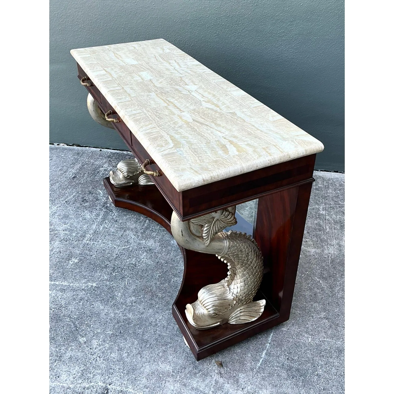 Vintage Maitland Smith Silver Koi Console Table — additional photo 6