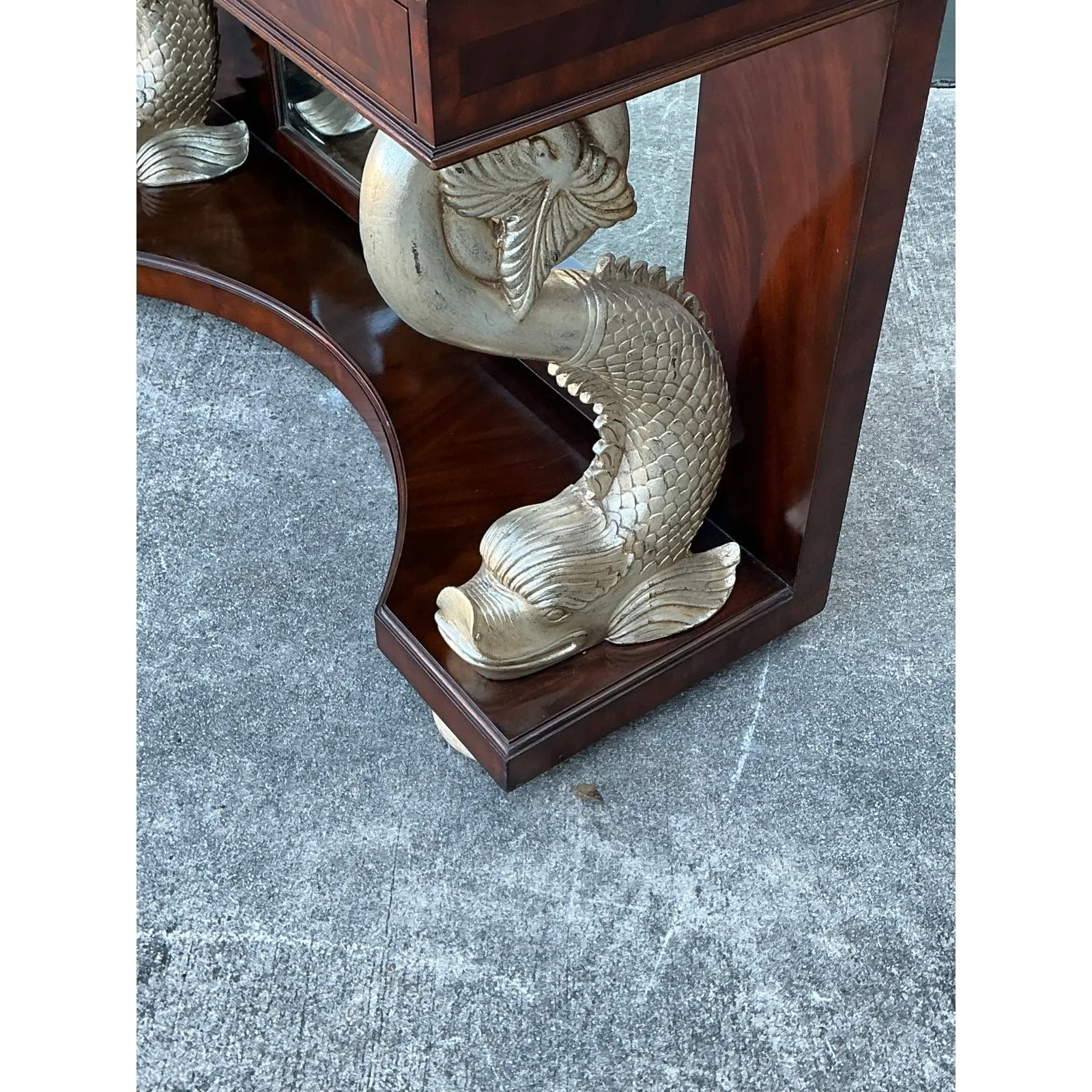 Vintage Maitland Smith Silver Koi Console Table — additional photo 8