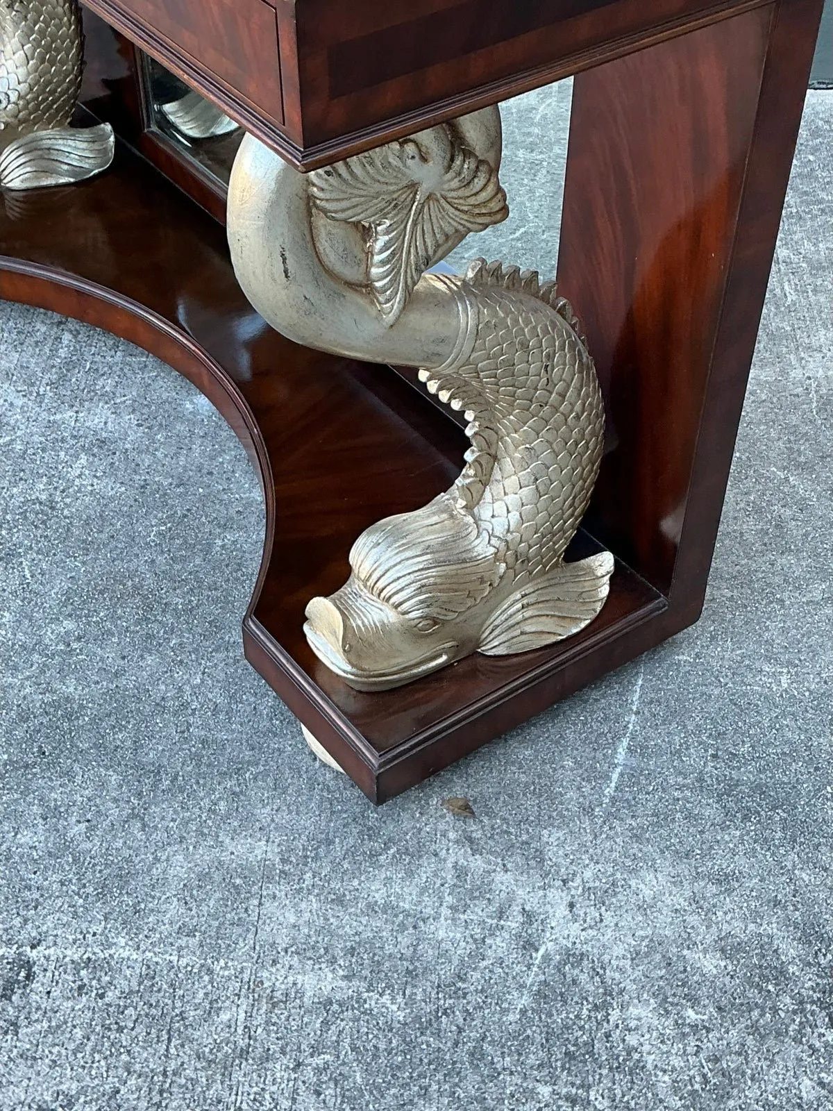 Vintage Maitland Smith Silver Koi Console Table — additional photo 8