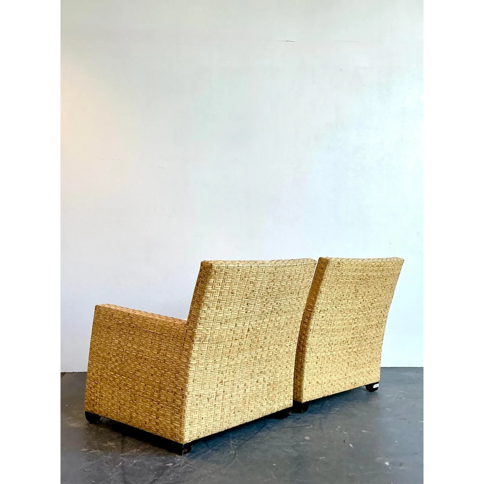 Vintage McGuire Woven Rattan Lounge Chairs - A Pair — additional photo 5