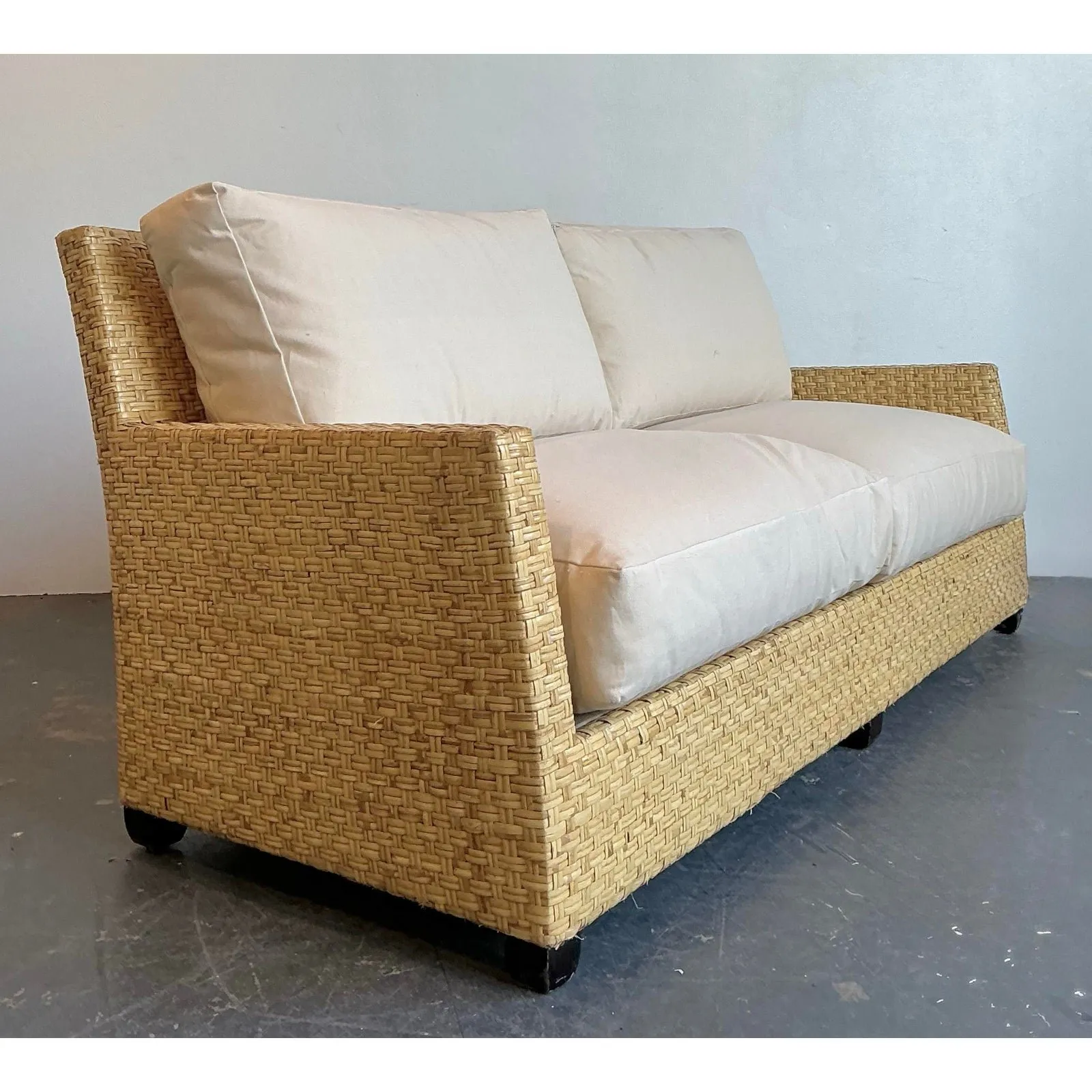Vintage McGuire Woven Rattan Sofa — additional photo 2