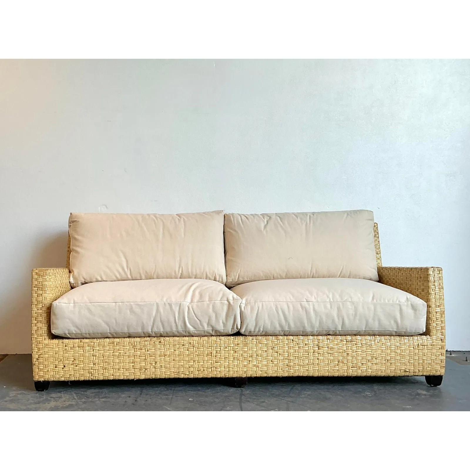 Vintage McGuire Woven Rattan Sofa — additional photo 5