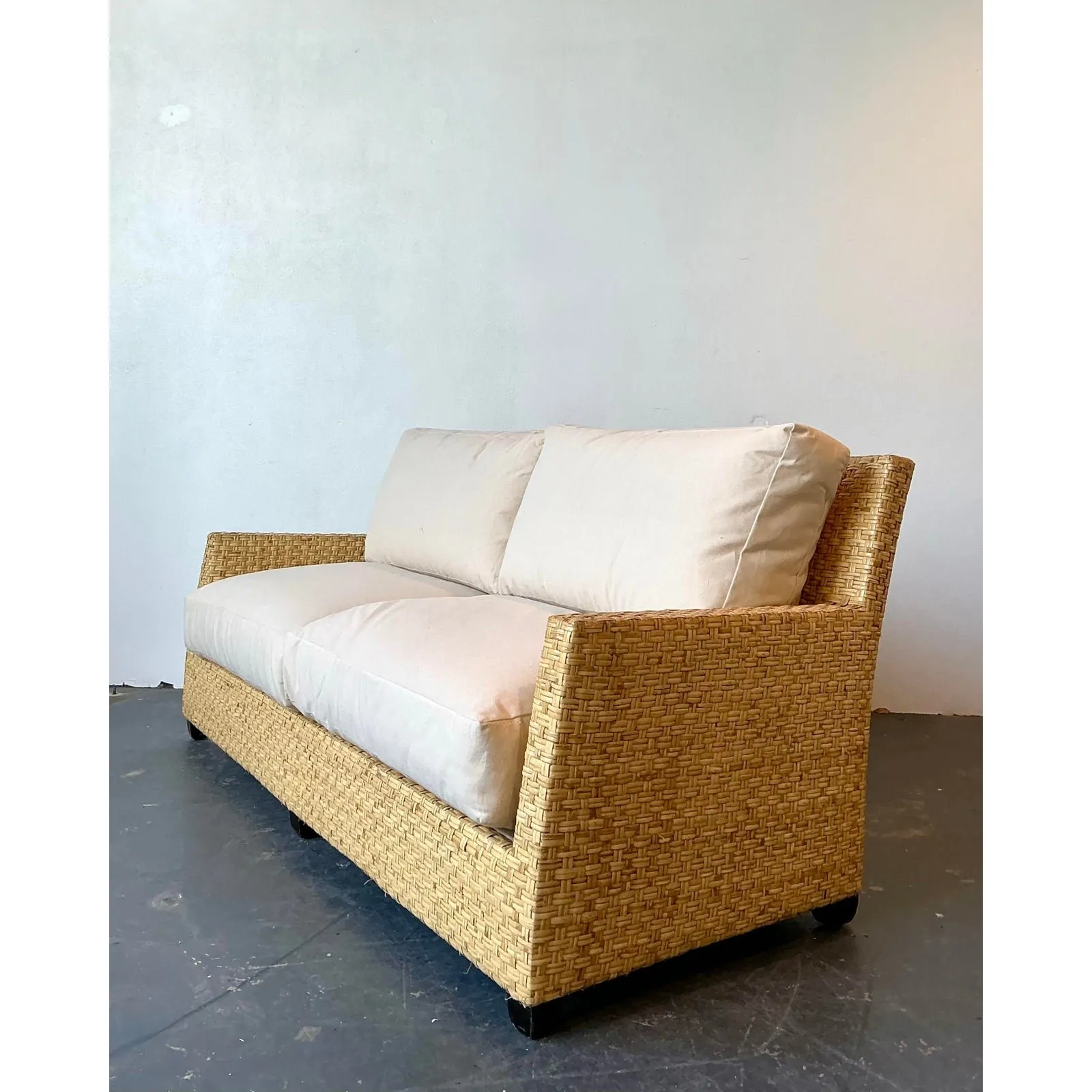 Vintage McGuire Woven Rattan Sofa — additional photo 8