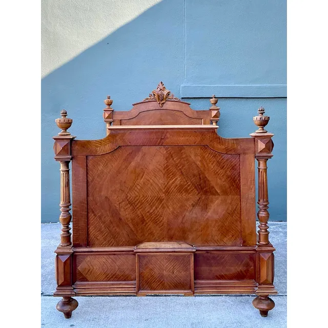 Vintage Eastlake Carved Wood Twin Bed — additional photo 2