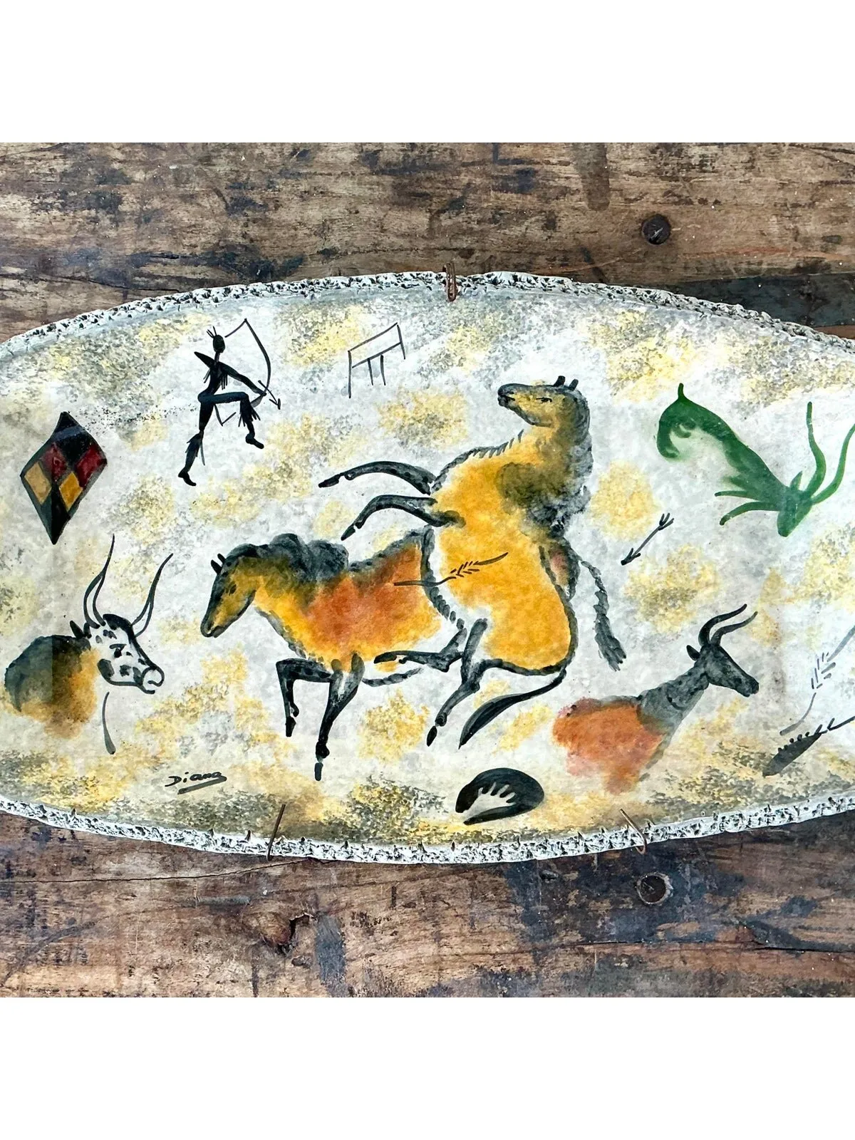 Vintage Lascaux Cave Painting Bowl — additional photo 5