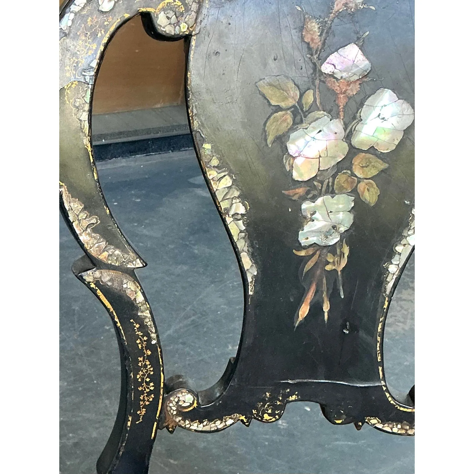 Vintage Paper Mache Inlay Chair - Shell, 17.5W x 33.25H — additional photo 5