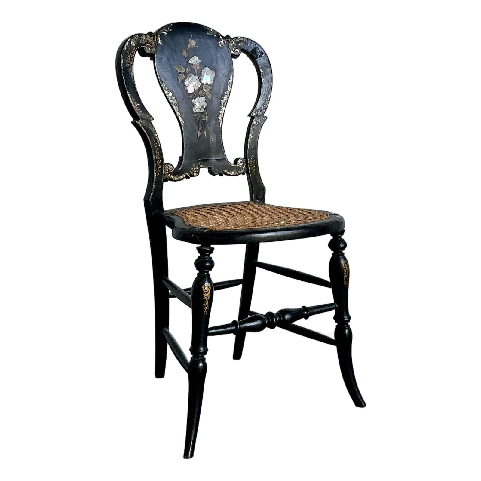 Vintage Paper Mache Inlay Chair - Shell, 17.5W x 33.25H — additional photo 8