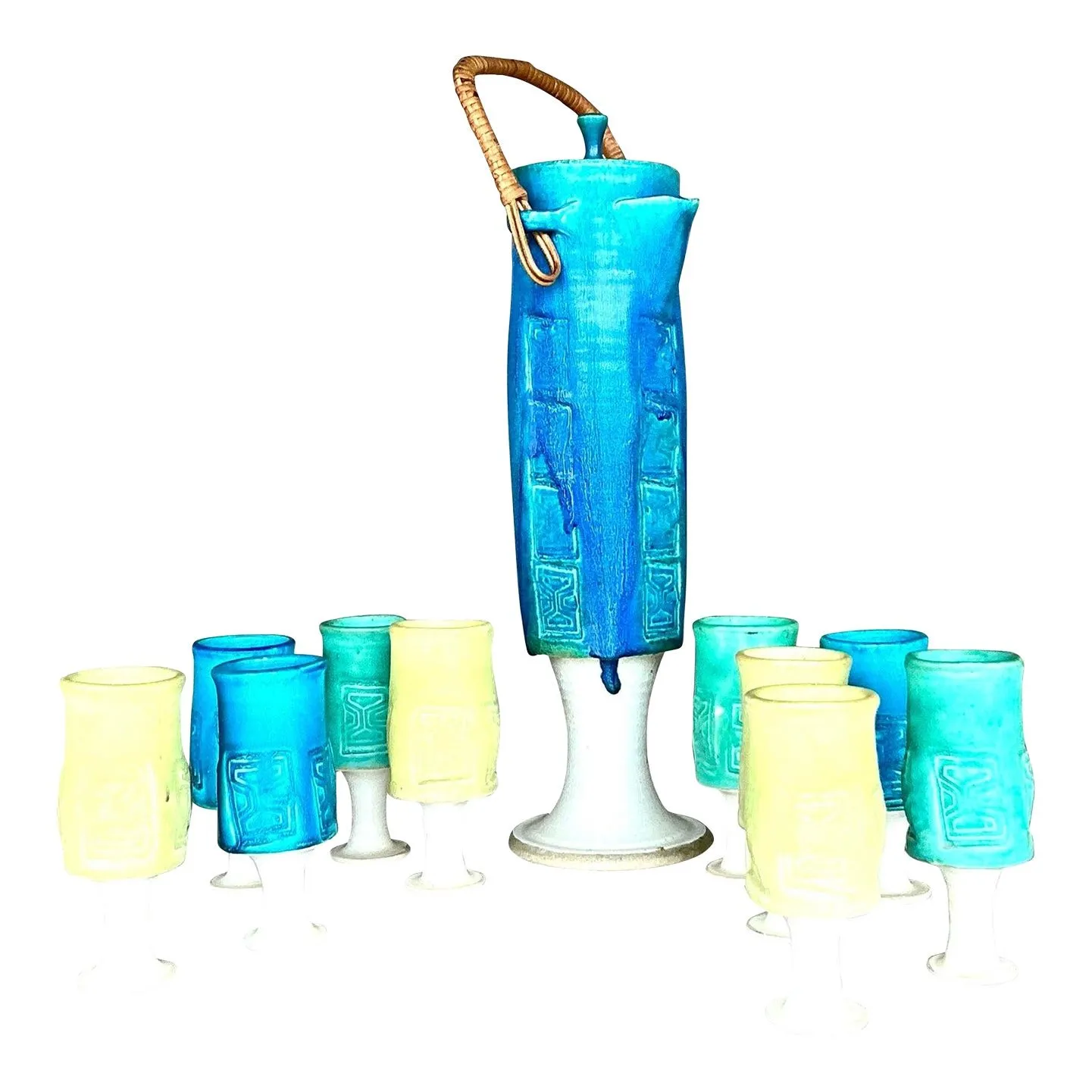 Vintage Mid-Century Modern Studio Pottery Pitcher Set- 11 Pieces — additional photo 1