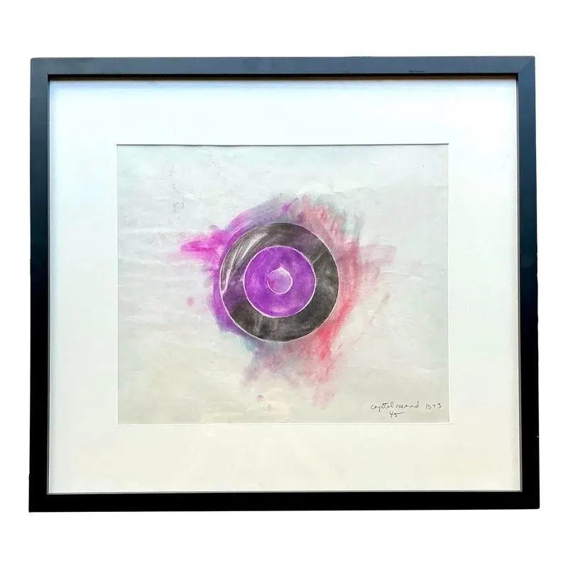 Vintage Boho Original Pastel Geometric Abstract on Paper — additional photo 1