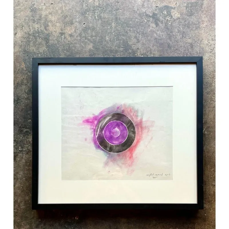 Vintage Boho Original Pastel Geometric Abstract on Paper — additional photo 1