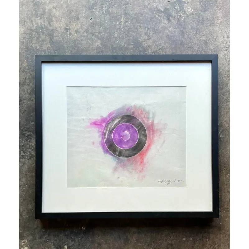 Vintage Boho Original Pastel Geometric Abstract on Paper — additional photo 3