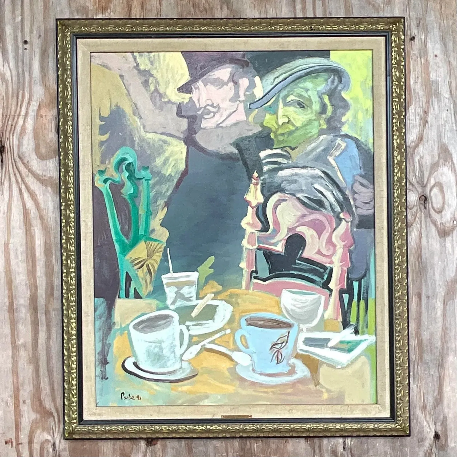 Vintage Boho Original Oil Painting on Canvas Signed — additional photo 7
