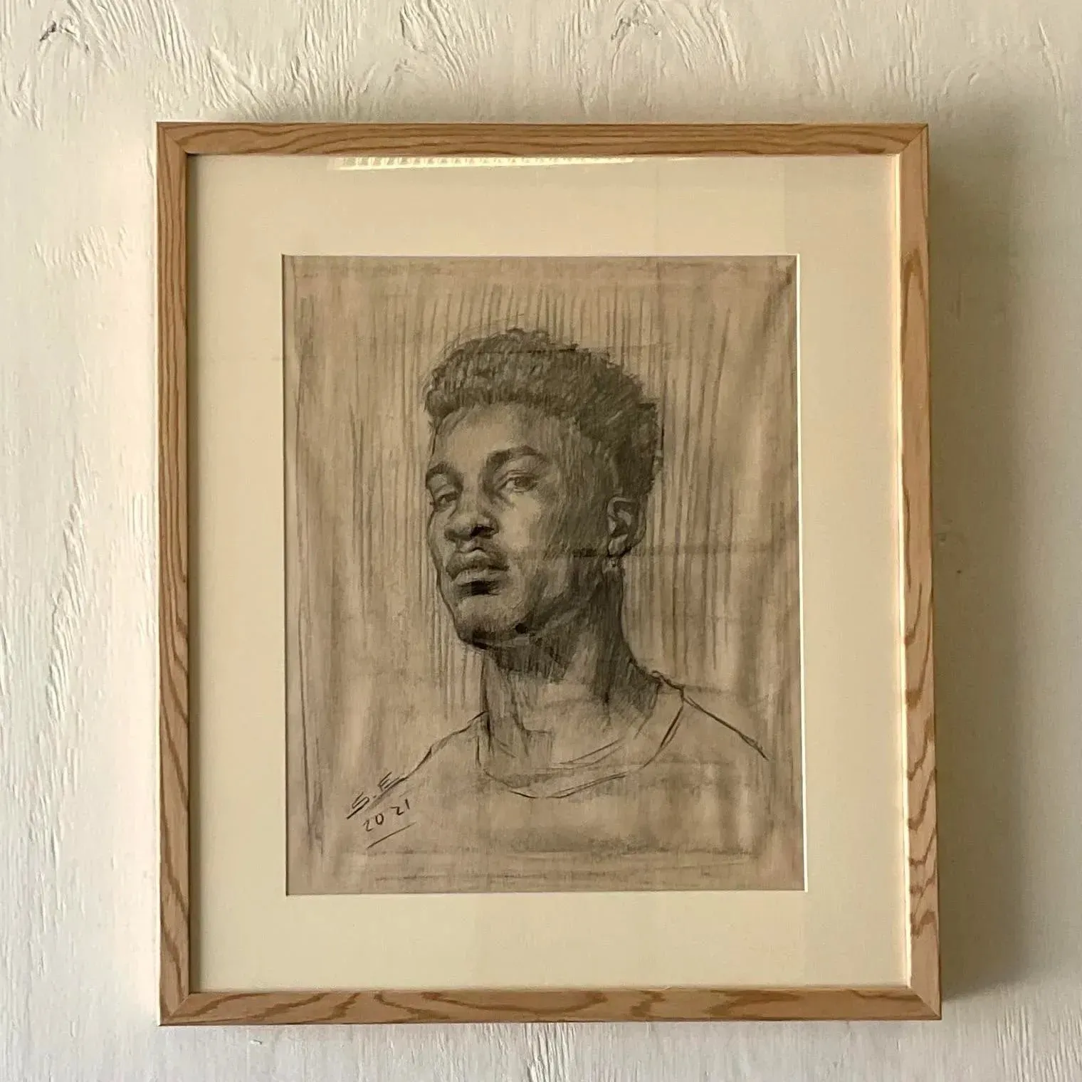 Vintage Portrait Original Pencil Drawing of a Young Man — additional photo 3