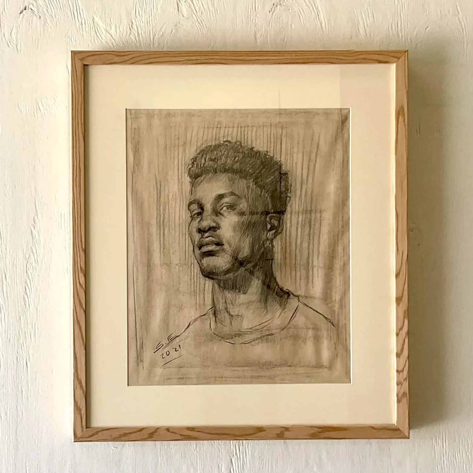 Vintage Portrait Original Pencil Drawing of a Young Man — additional photo 4
