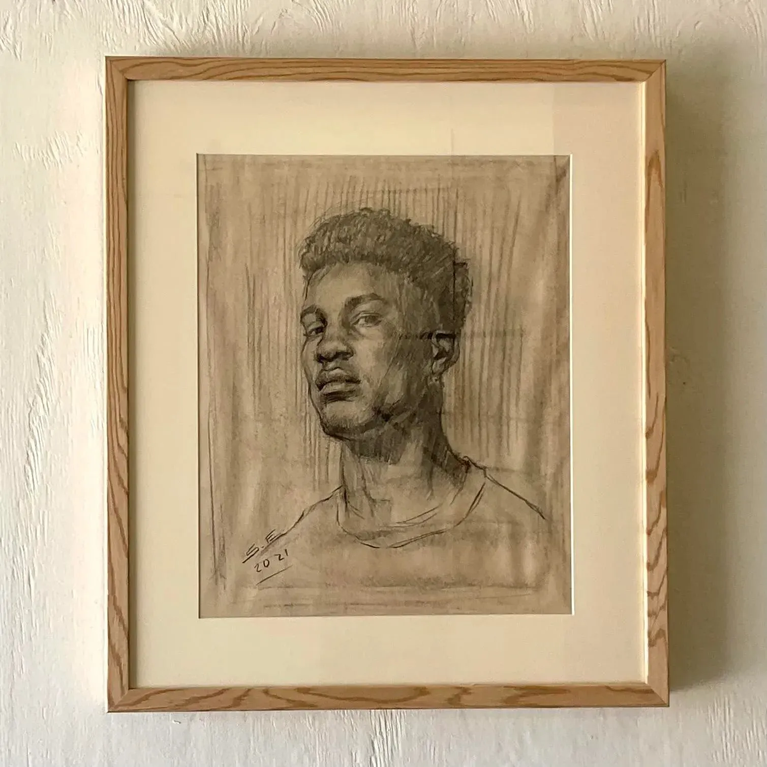 Vintage Portrait Original Pencil Drawing of a Young Man — additional photo 7