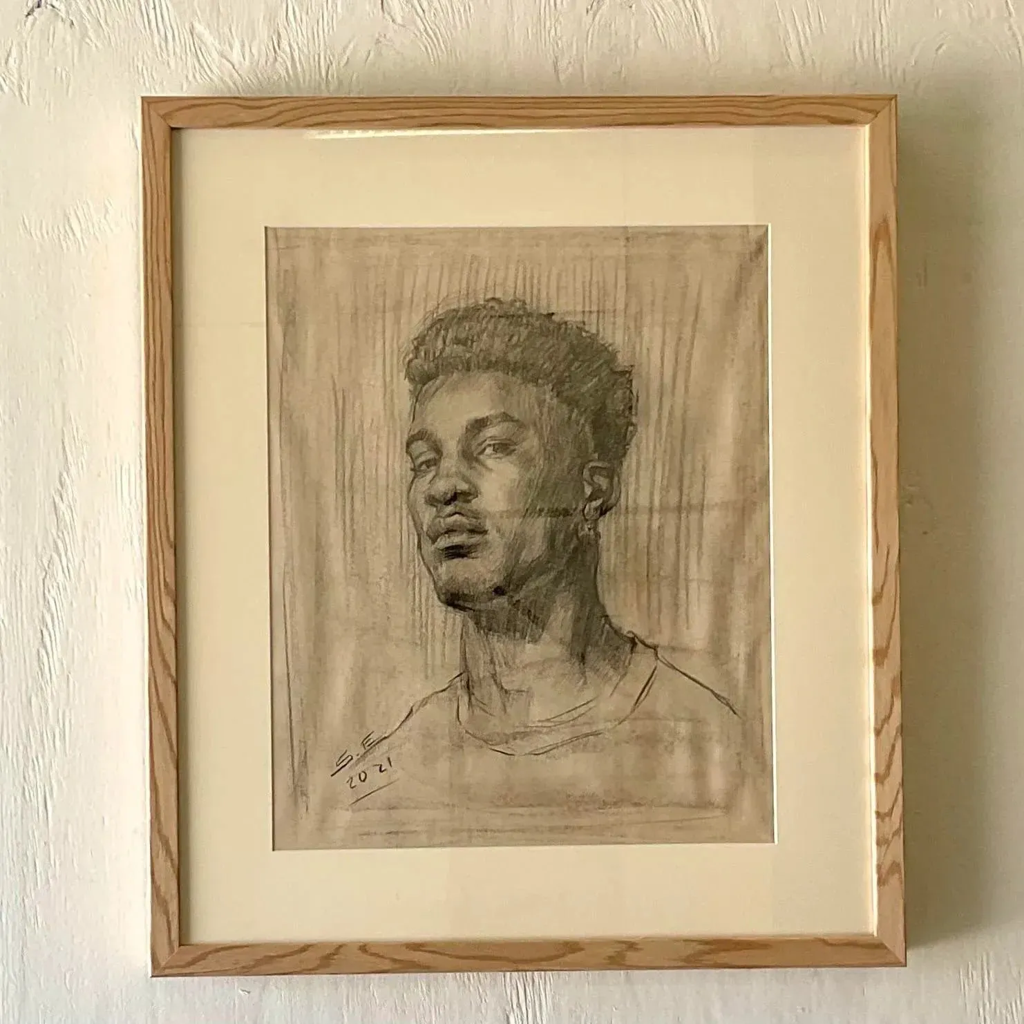 Vintage Portrait Original Pencil Drawing of a Young Man — additional photo 8