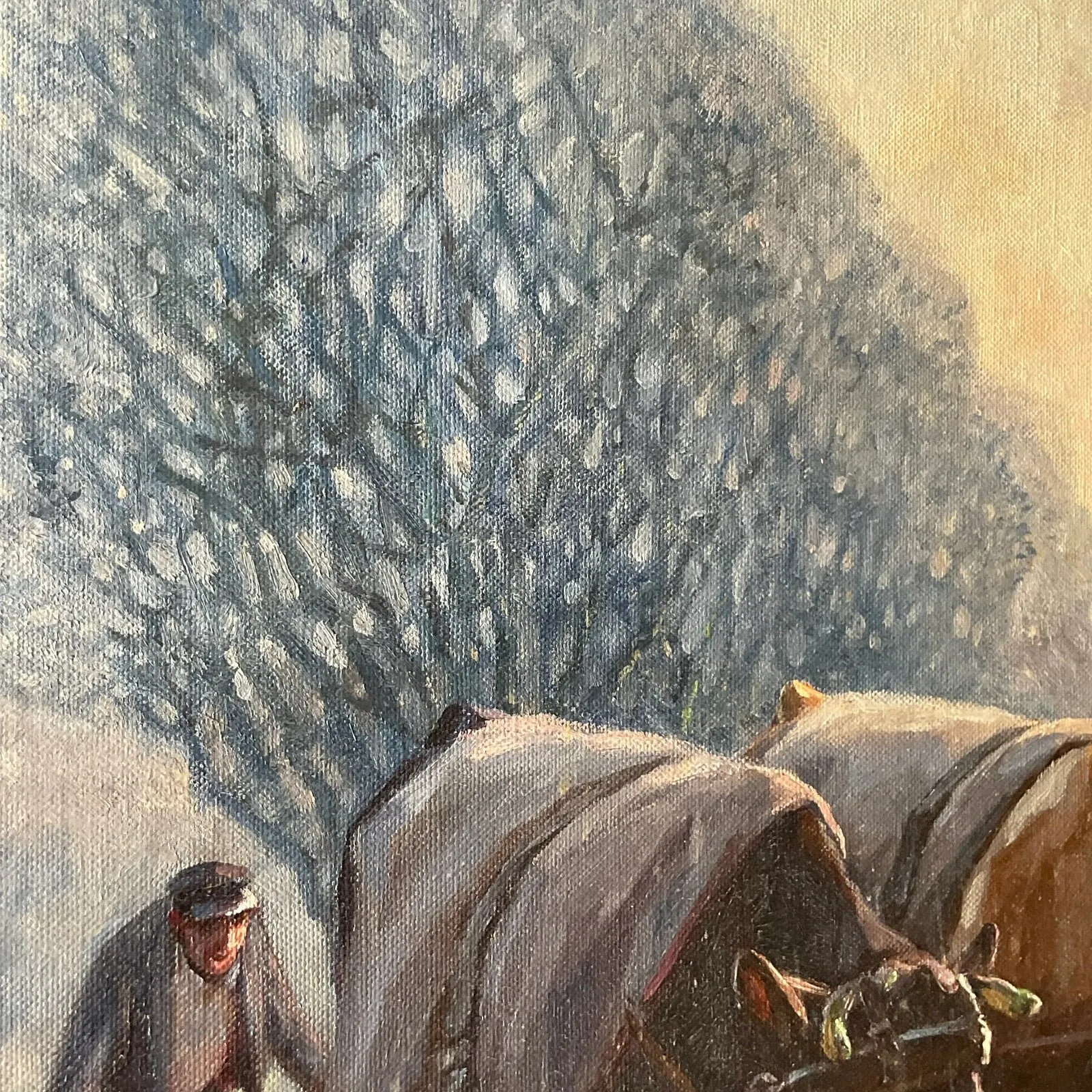 Vintage Boho Original Oil Pastoral Painting Signed Eugen Osswald — additional photo 4