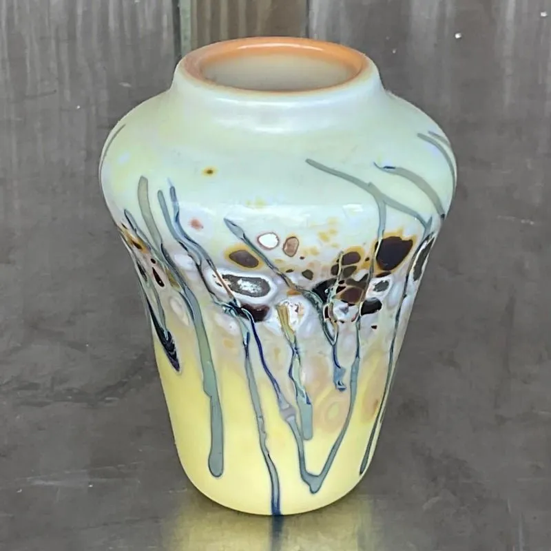 Vintage Boho Abstract Art Glass Vase — additional photo 1