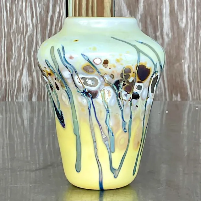 Vintage Boho Abstract Art Glass Vase — additional photo 4