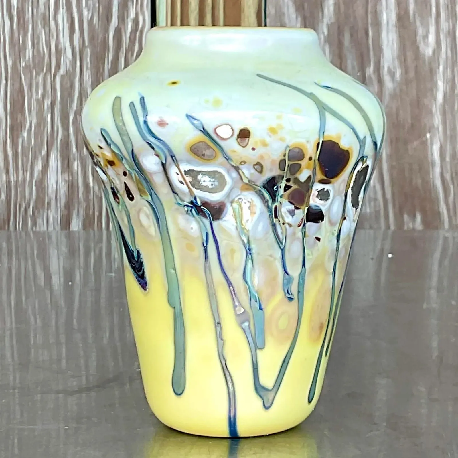 Vintage Boho Abstract Art Glass Vase — additional photo 5