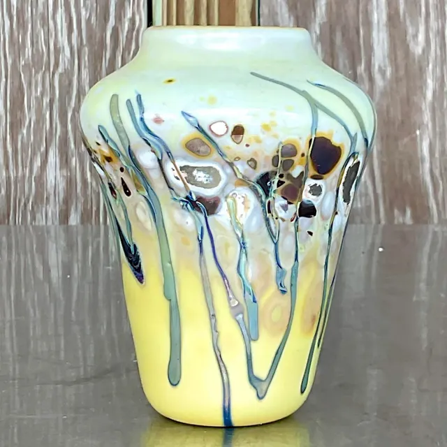 Vintage Boho Abstract Art Glass Vase — additional photo 5